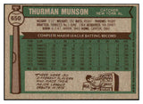 1976 Topps Baseball #650 Thurman Munson Yankees NR-MT 503747