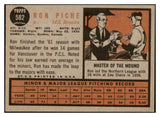 1962 Topps Baseball #582 Ron Piche Braves VG 504037