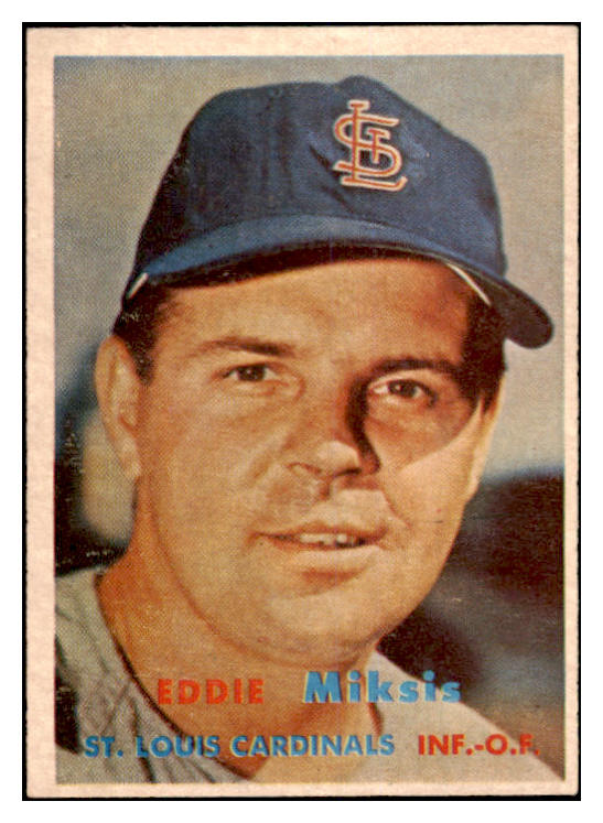 1957 Topps Baseball #350 Eddie Miksis Cardinals EX-MT 504177
