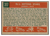 1959 Topps Baseball #317 Willie Mays Richie Ashburn EX 504204