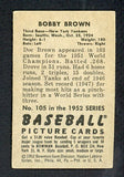 1952 Bowman Baseball #105 Bobby Brown Yankees VG-EX 504326