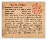 1950 Bowman Baseball #229 Frank Frisch Cubs VG No Copyright 504334