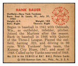 1950 Bowman Baseball #219 Hank Bauer Yankees EX Copyright 504338