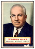 1956 Topps Baseball #002 Warren Giles President NR-MT Gray 504347