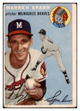 1954 Topps Baseball #020 Warren Spahn Braves VG 504349