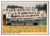 1956 Topps Baseball #095 Milwaukee Braves Team NR-MT White 504358