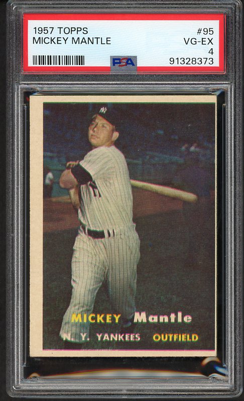 1957 Topps Baseball #095 Mickey Mantle Yankees PSA 4 VG-EX 504400