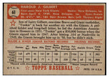 1952 Topps Baseball #061 Tookie Gilbert Giants EX-MT Red 504416