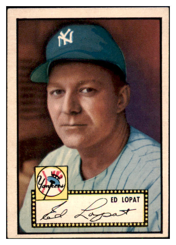 1952 Topps Baseball #057 Eddie Lopat Yankees EX-MT Black 504430