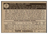 1952 Topps Baseball #057 Eddie Lopat Yankees EX-MT Black 504430