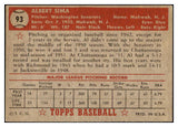 1952 Topps Baseball #093 Al Sima Senators EX+/EX-MT 504443