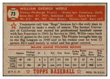 1952 Topps Baseball #073 Bill Werle Pirates EX Red 504450