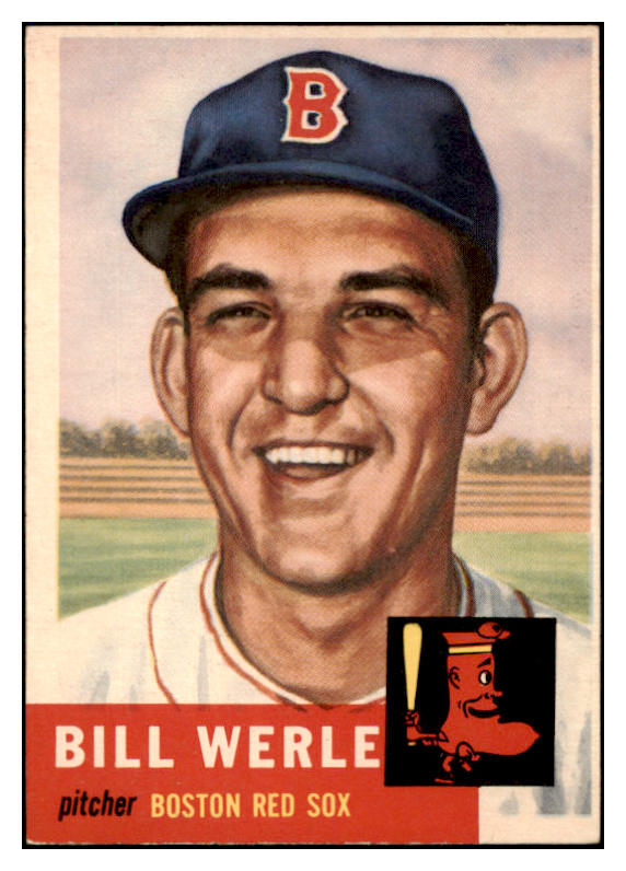 1953 Topps Baseball #170 Bill Werle Red Sox EX-MT 504473