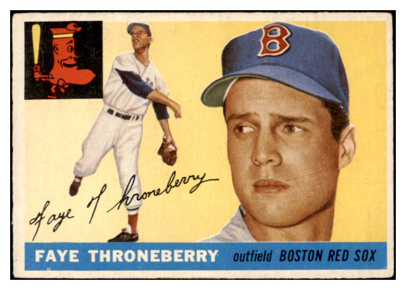 1955 Topps Baseball #163 Faye Throneberry Red Sox EX 504550