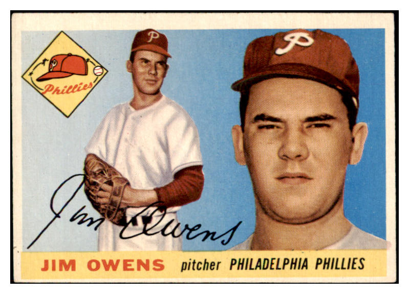 1955 Topps Baseball #202 Jim Owens Phillies EX-MT 504582