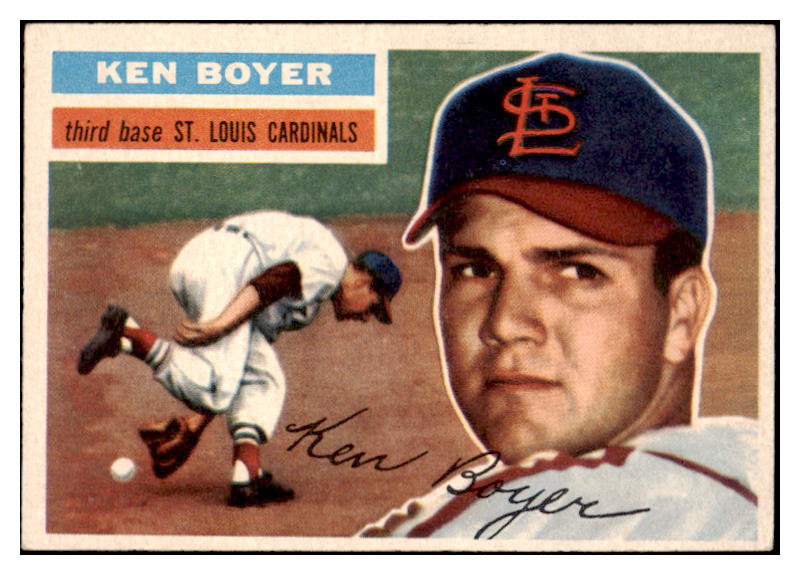 1956 Topps Baseball #014 Ken Boyer Cardinals EX-MT White 504612