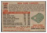 1956 Topps Baseball #251 New York Yankees Team EX 504627