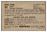 1952 Bowman Large Football #103 Don Paul Cardinals EX+/EX-MT 504643