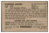 1952 Bowman Large Football #141 Gordon Soltau 49ers VG 504647