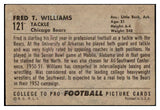 1952 Bowman Large Football #121 Fred Williams Bears VG-EX 504659