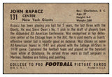 1952 Bowman Large Football #131 John Rapacz Giants VG-EX 504660