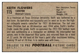 1952 Bowman Large Football #115 Keith Flowers Lions VG 504665