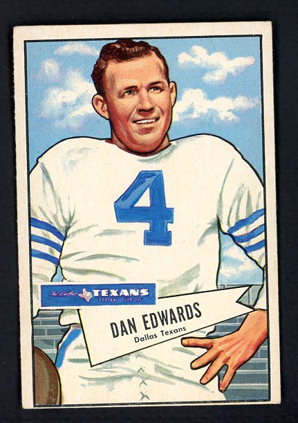 1952 Bowman Large Football #077 Dan Edwards Texans VG-EX 504672