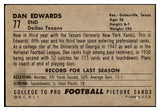 1952 Bowman Large Football #077 Dan Edwards Texans VG-EX 504672