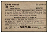 1952 Bowman Large Football #104 Buddy Young Texans VG-EX 504673