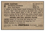 1952 Bowman Large Football #081 John Kastan Giants EX 504684