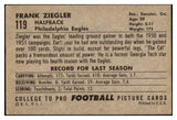 1952 Bowman Large Football #119 Frank Ziegler Eagles EX 504685