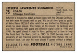 1952 Bowman Large Football #075 Joe Kuharich Cardinals VG-EX 504688