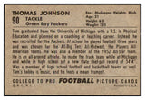 1952 Bowman Large Football #090 Tom Johnson Packers EX-MT 504689