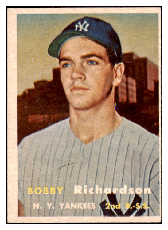 1957 Topps Baseball #286 Bobby Richardson Yankees EX+/EX-MT 504700