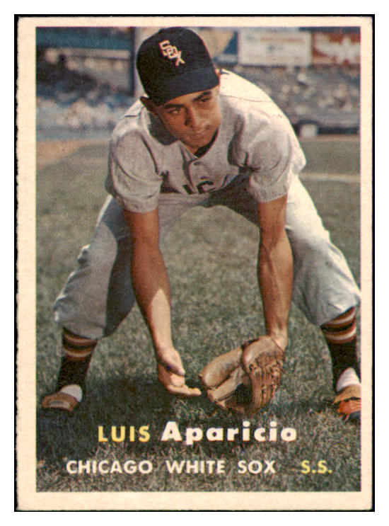 007 Baseball 1957 Topps Baseball #007 Luis Aparicio White Sox EX 504701 – Kit Young ...