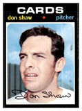 1971 Topps Baseball #654 Don Shaw Cardinals NR-MT 504854