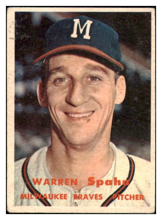1957 Topps Baseball #090 Warren Spahn Braves VG 504948