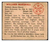 1950 Bowman Baseball #073 Willard Marshall Braves GD-VG 504994