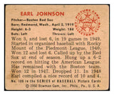 1950 Bowman Baseball #188 Earl Johnson Red Sox GD-VG Copyright 504995