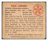 1950 Bowman Baseball #158 Paul Lehner A's PR-FR 504998