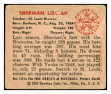 1950 Bowman Baseball #142 Sherm Lollar Browns PR-FR 505005