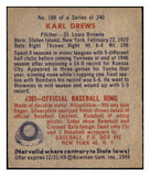 1949 Bowman Baseball #188 Karl Drews Browns EX-MT 505038