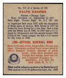 1949 Bowman Baseball #212 Ralph Hamner Cubs EX-MT 505059