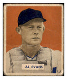 1949 Bowman Baseball #132 Al Evans Senators PR-FR Script 505069