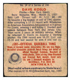 1949 Bowman Baseball #034 Dave Koslo Giants PR-FR 505071