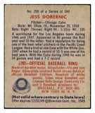 1949 Bowman Baseball #200 Jess Dobernic Cubs EX-MT 505089