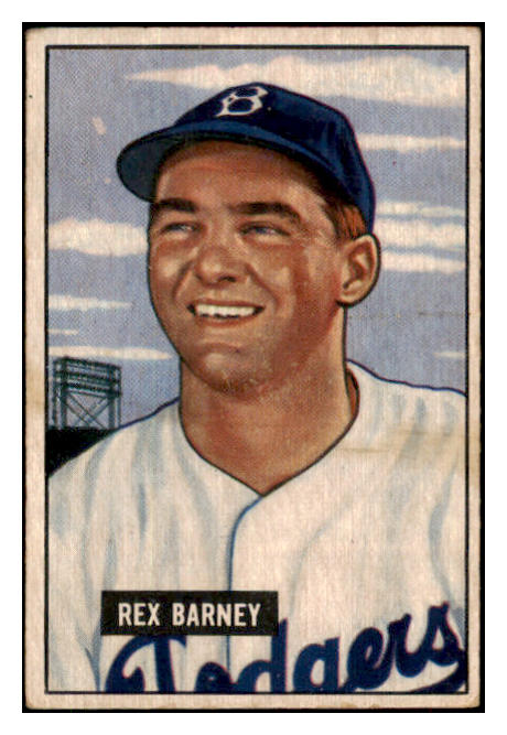 1951 Bowman Baseball #153 Rex Barney Dodgers VG 505138