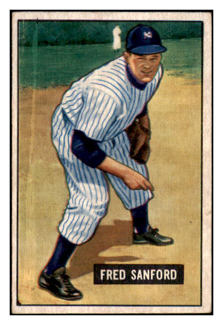 1951 Bowman Baseball #145 Fred Sanford Yankees VG-EX 505162