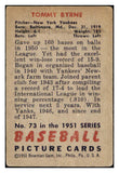 1951 Bowman Baseball #073 Tommy Byrne Yankees VG 505165