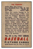 1951 Bowman Baseball #025 Vic Raschi Yankees NR-MT 505183